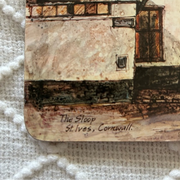 Vintage British Pub Cork Placemats Signed Art Prints Set of‎ 6 Collectible - Picture 8 of 13